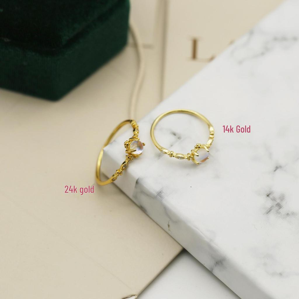 S925 Sterling Silver Moonstone Women's Ring - Light Luxury Niche Design