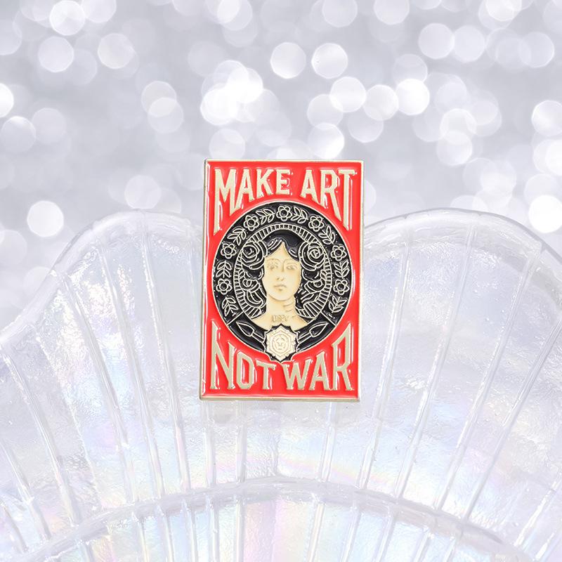 Artistic Unique And Metal Brooch Featuring Eyecatching Rose Girl And Lettering