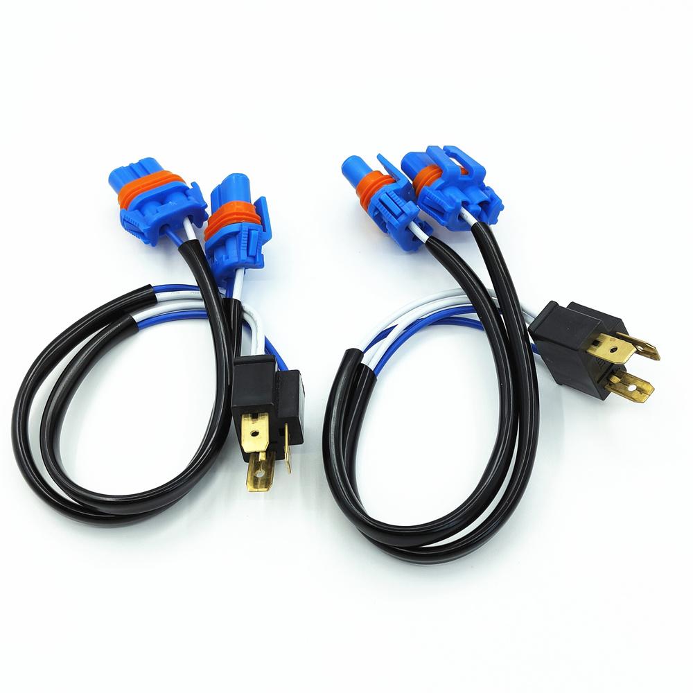 2Pcs H4 To 9006 / 9005 Headlight Lamp Bulb Conversion Wiring Harness Plug 100W