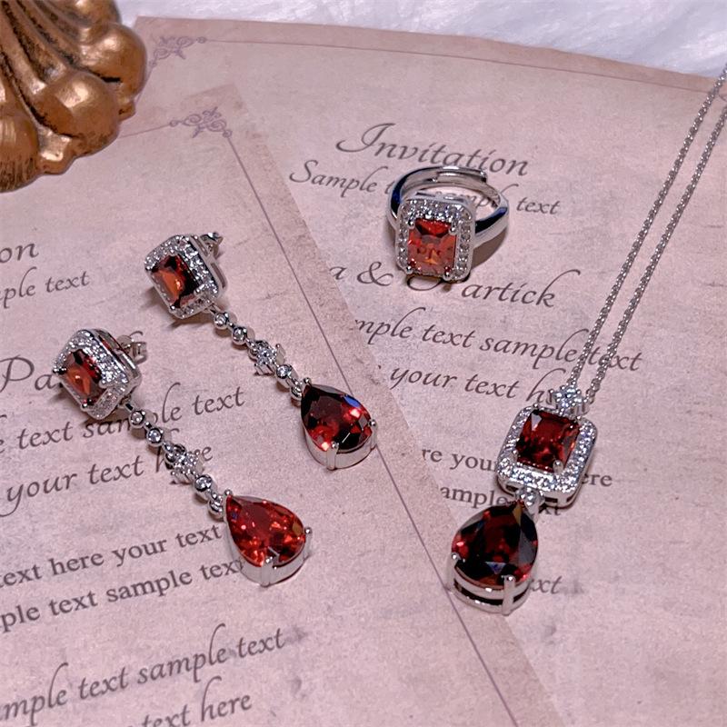Elegant Tassel and Stud Earrings & Pendant Necklace Set for Brides