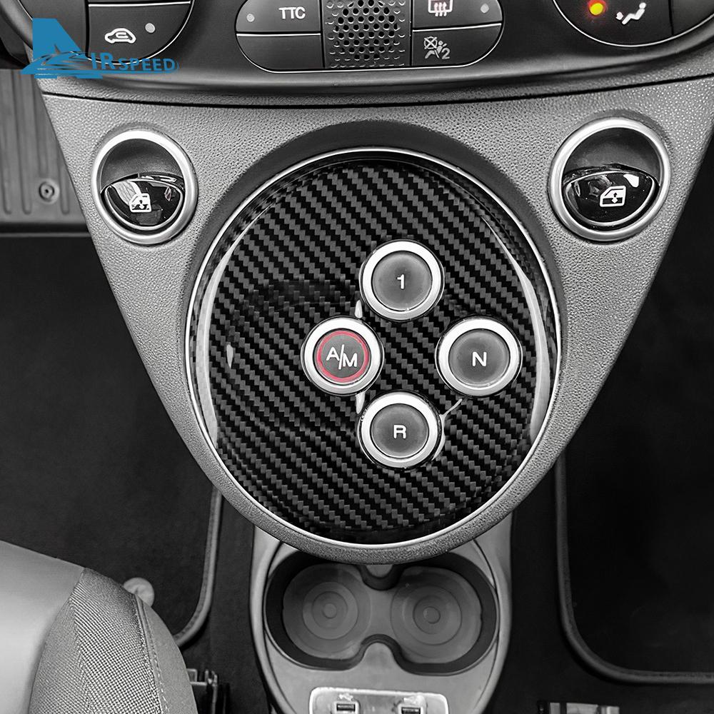Real Hard Carbon Fiber Sticker For Abarth 595 695 2012-2016 2017 2018 2019 2020 2021 2022 2023 Automatic Gear Shift Frame Trim