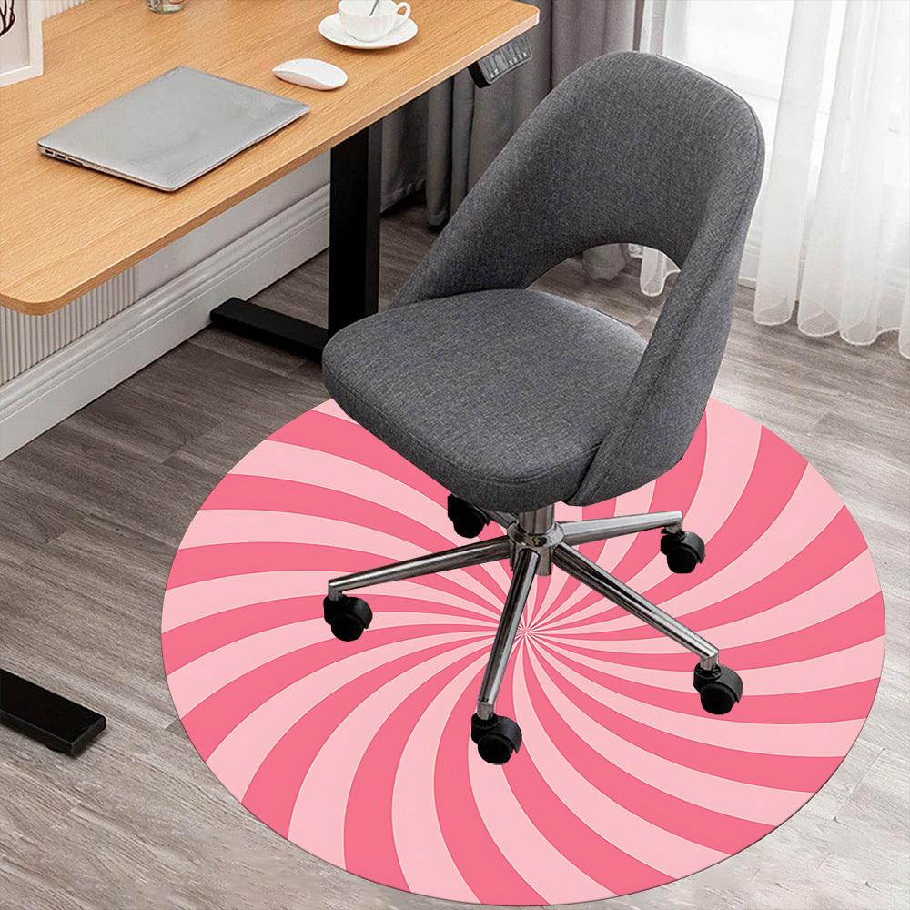 

1pc Candy Swirl Round Chair mat Area Rug - Non-Slip, Floor Mat for Office, Bedroom, and Indoor Decor c1125421 80cm by 80cm