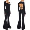 INS European and American Sexy Slim Fit Long Sleeve Backless Jumpsuit Trousers Women Jumpsuit Bodysuit Romper