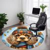 1pc Autumn Dog Wear Office Round Rug, Carpet for Office, Gaming, Lightweight Round Floor Mat Yy260208068