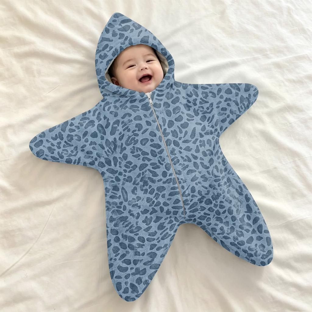 Infant Flannel Swaddle Blanket with Leopard and Polka Dot Print and, Sleep Sack Wrap, Cozy Travel Swaddle for Outdoor Use