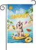 Hello Summer Sea Beach Dogs Garden Ag, Husky Ag 12x18 Inch Double Sided,Ice Cream Watermelon Seasonal Burlap Yard Ag F PPZ