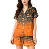 Women's 2-Piece Pajama Set with Short Sleeve Top and Shorts Soft Casual Loungewear for Holiday Sleepwear