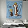 Calvin and Hobbes Wall Tapestry Aesthetic Wall Hanging Printed Fabric Blanket Decorative Tapestries for Bedroom Living Room Home Decor