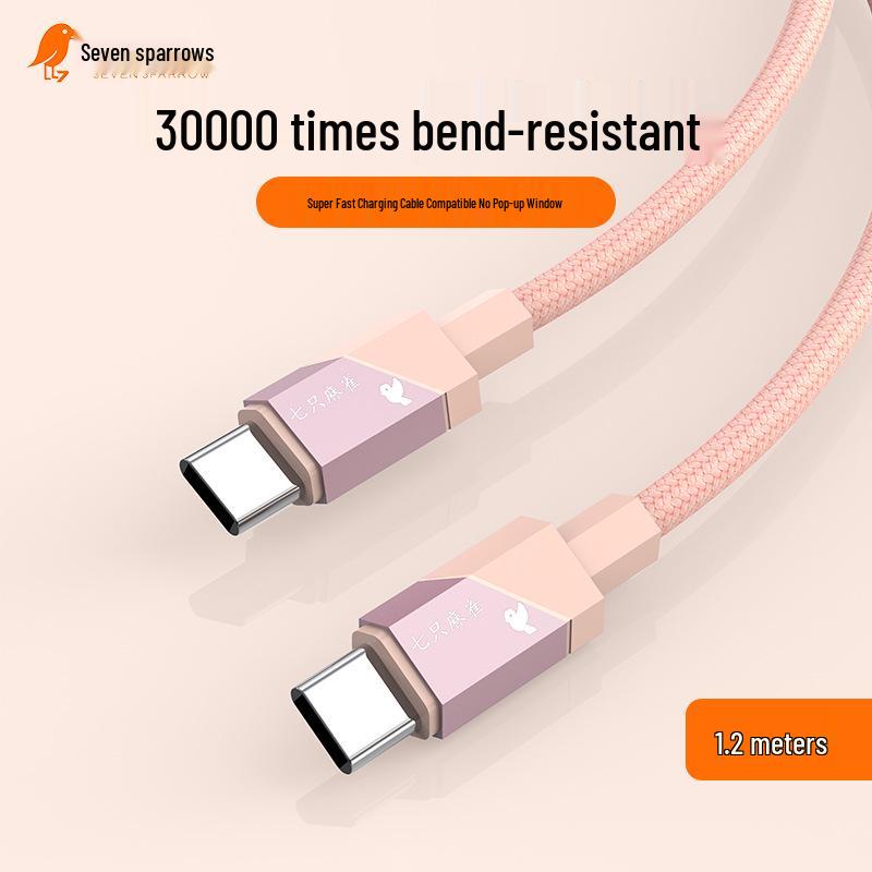 Rose Gold Braided 60W Fast Charging Cable for Huawei/Xiaomi