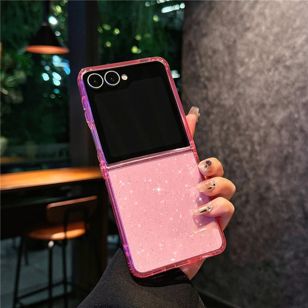 Applicable To Samsung Zflip7 Mobile Phone Case Zflip 5th Generation Folding Screen Flip Zflip6 Laser Gradual Change Magnetic Case