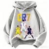 Autumn Winter Fashionable CR7 Printed Children's Hooded Hoodie Casual Comfortable Long Sleeved Sport Sweatshirt Kid Pullover