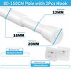 Shower Curtain Rods 40-150cm Spring Rod Tension Rod Extendable Curtain Pole No Drill Tension Poles for Clothes Windows Cupboard