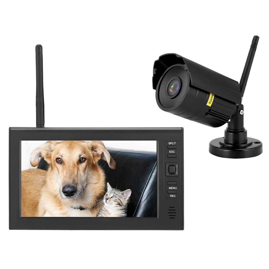 7 Inch LCD Wireless WIFI 4CH Security Monitor System Display+Camera 1pc IR Cameras Memory Card