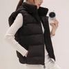 Women Winter Cotton Coat Hooded Neck Protection Thickened Padded Detachable Hood Short Type Windproof Zipper Pocket Zip-up Waistcoat