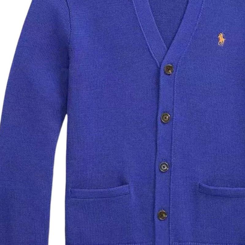 Polo Ralph Lauren Solid Color V-Neck Single-Breasted Long Sleeve Knit Sweater Men Sweater 710961170-004