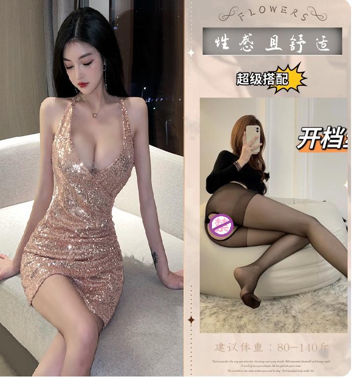 Sex Underwear Sexy Lace Sequin Set Hip Wrap Skirt Uniform Seduction Perspective Passion Pajamas Spicy Large Size