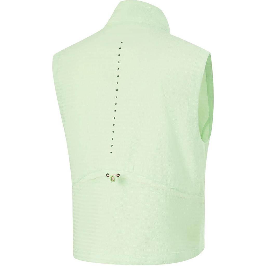 Li Ning Running Series Solid Color Zipper Stand Collar Comfortable Breathable Casual Vest Women vest Fairy-Fruit-Green AMDU016-1