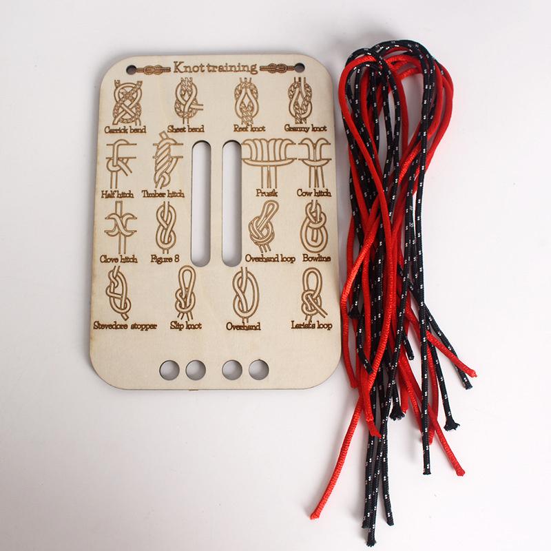 Lernen Knoten Übungsbrett Multifunktional Langlebig Tragbar Paracord Knotenbinde-Übungskit Für Outdoor-Survival Marine-Fähigkeiten