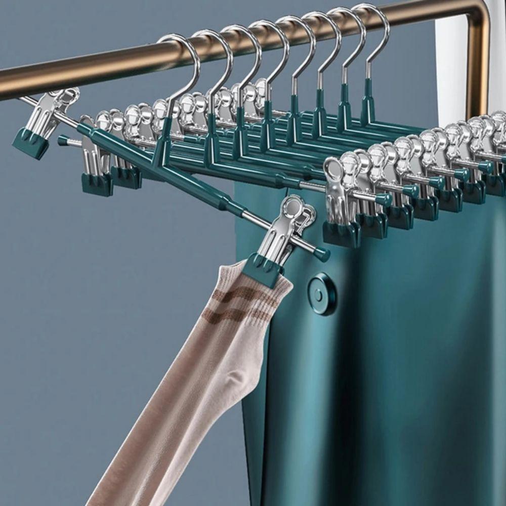 5 Pcs Rack Clip Stainless Steel Trousers Wardrobe Clip Anti-slip Clothespin Pants Clamp Clothes Hanger for Skirt