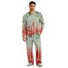 Men's Long Sleeve Pajama Set with Button Fly and Elastic Drawstring Waist for Home Sleepwear