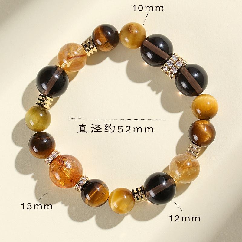 

Yellow Tiger s Eye Tower-Shaped Bracelet – Wealth & Career Success-Traditional Chinese Culture Jewelry 12 mm