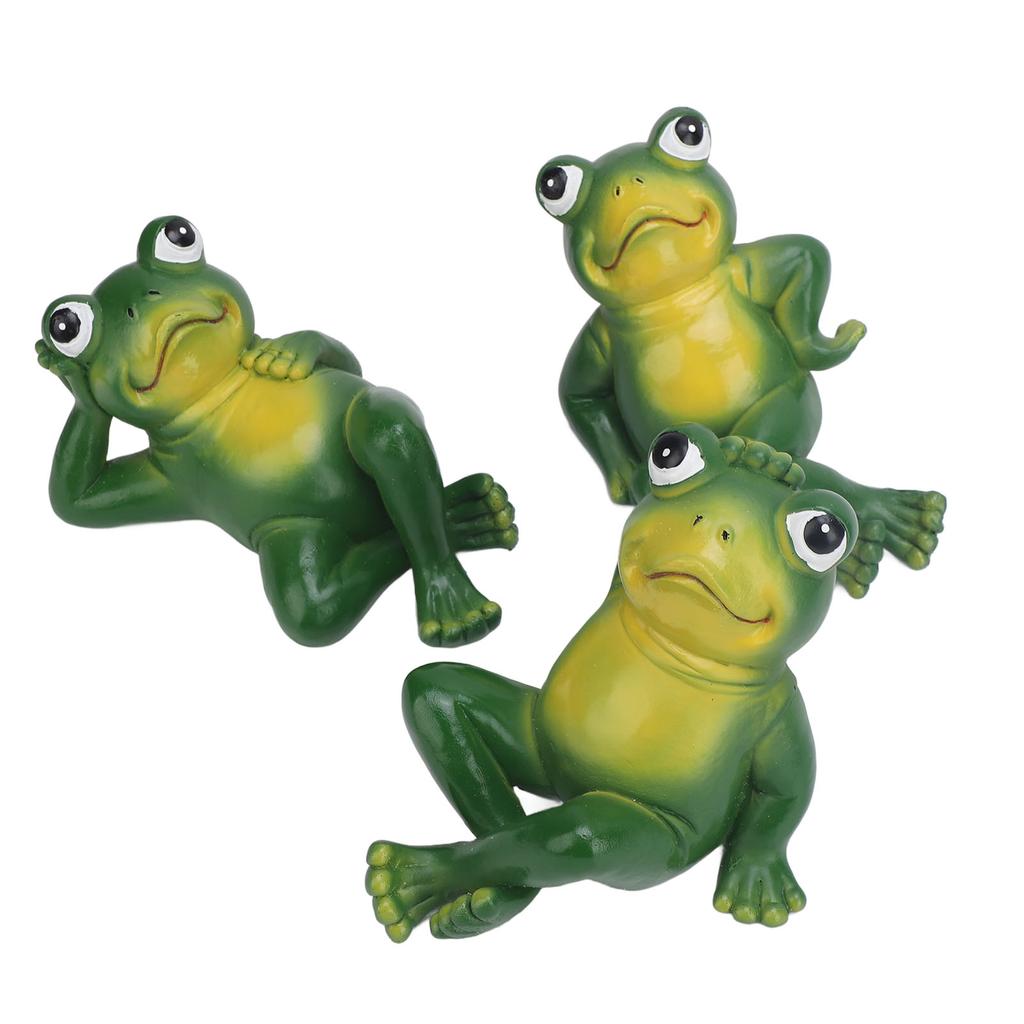 3pcs Outdoor Frog Ornament American Style Innovative Simulation Garden Frog Statues for Yard Home Garden Patio and Lawn