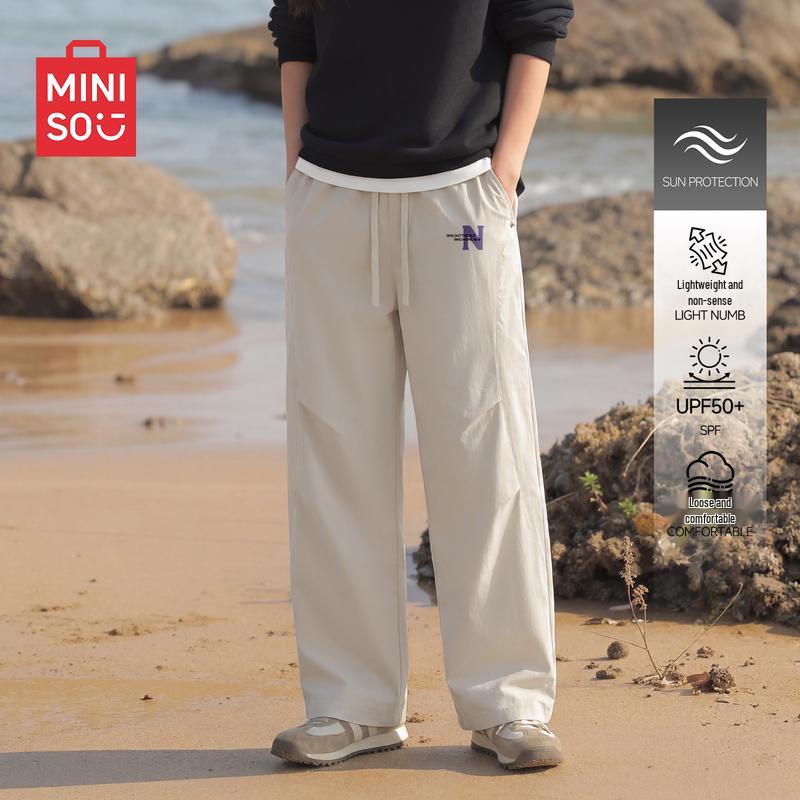 MINISO Men s Summer Quick-Dry Relaxed Straight Leg Cargo Pants L