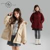 Girls' Heavyweight Windproof Workwear Parka with Faux Rabbit Fur Collar and Multi-Pockets