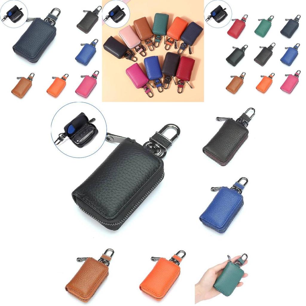 Stylish Genuine Leather Universal Car Key Holder Compact Design For Everyday Use In Multiple Colors