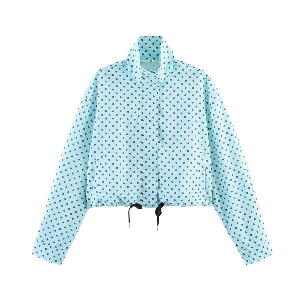 European and American style, wholesale women's clothing fashion versatile temperament casual design nine-color hair polka dot set