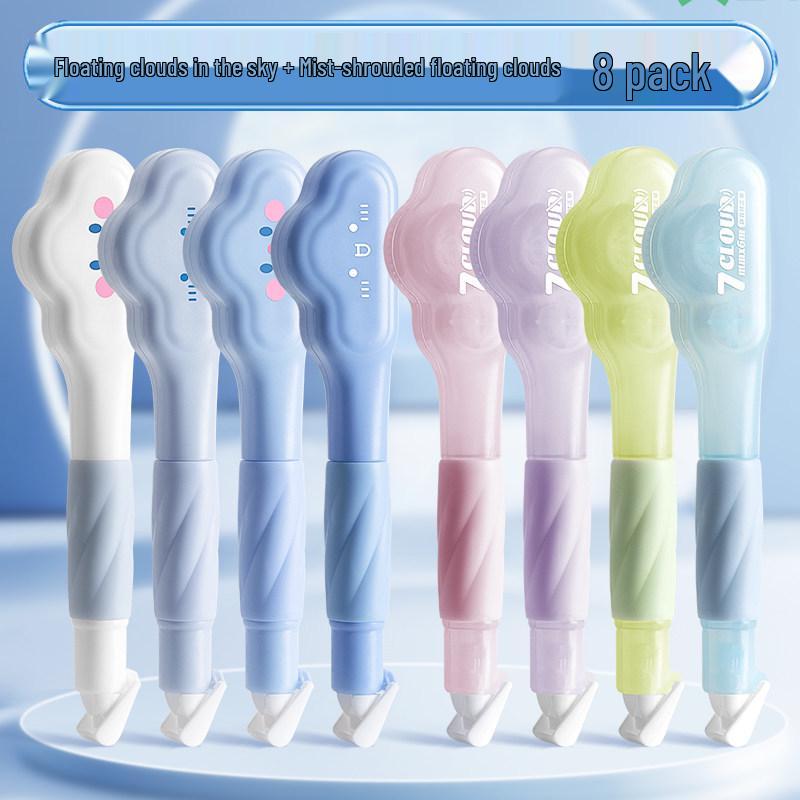 Pen-Style High-Capacity Correction Tape with Push-Button Design, Silent Operation, for Students