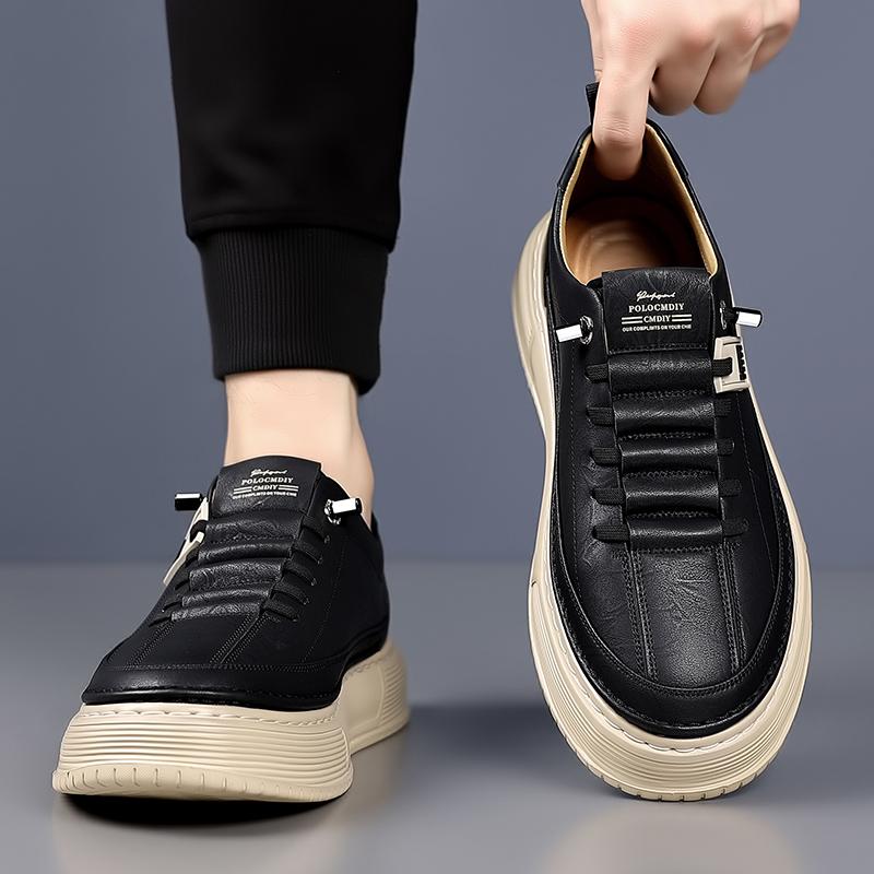 Fashion Designer Brand Men Genuine Leather Outdoor Oxford Shoe Antiskid Wear-Resistant Shoes Comfy Casual Lace-Up Walking Sneakers Shoes