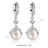 Pearl Earrings Fashionable Temperament Inlaid Zircon Flower Ear Buckle Light Luxury Sweet 925 Silver Women's Earrings KOFSAC