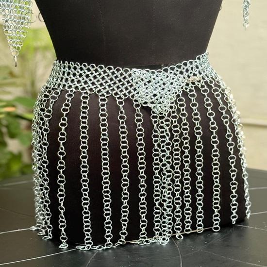Silver Valkyrie Chainmail Armor Set for Women  Edgy Festival Outfit, Cosplay Costume,  Body Armor, Statement Top And Skirt