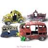 Ornements de Voiture Naufragée en Résine Bricolage Aquarium Artificiel Simulation d'Épaves de Voiture pour Abri de Poissons Reptiles