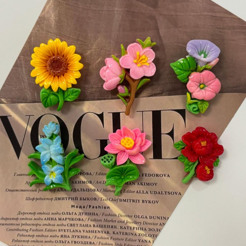 6pcs Sweet Small Sunflower Flower Refrigerator Magnets Creative Mini Fridge Magnet Photo Message Magnet Decorative Home Decor