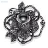 Vintage Rhinestone Black Pearl Alloy Bow Brooch Women's Clothing Accessory Pin Gifts Jewelry Accessories