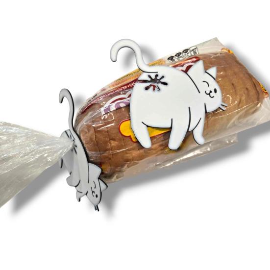 Cat Butt Bread Clip 3D Printed Bag Holder Funny Cat Shaped Clip for Food Bags Novelty Kitchen Gadget
