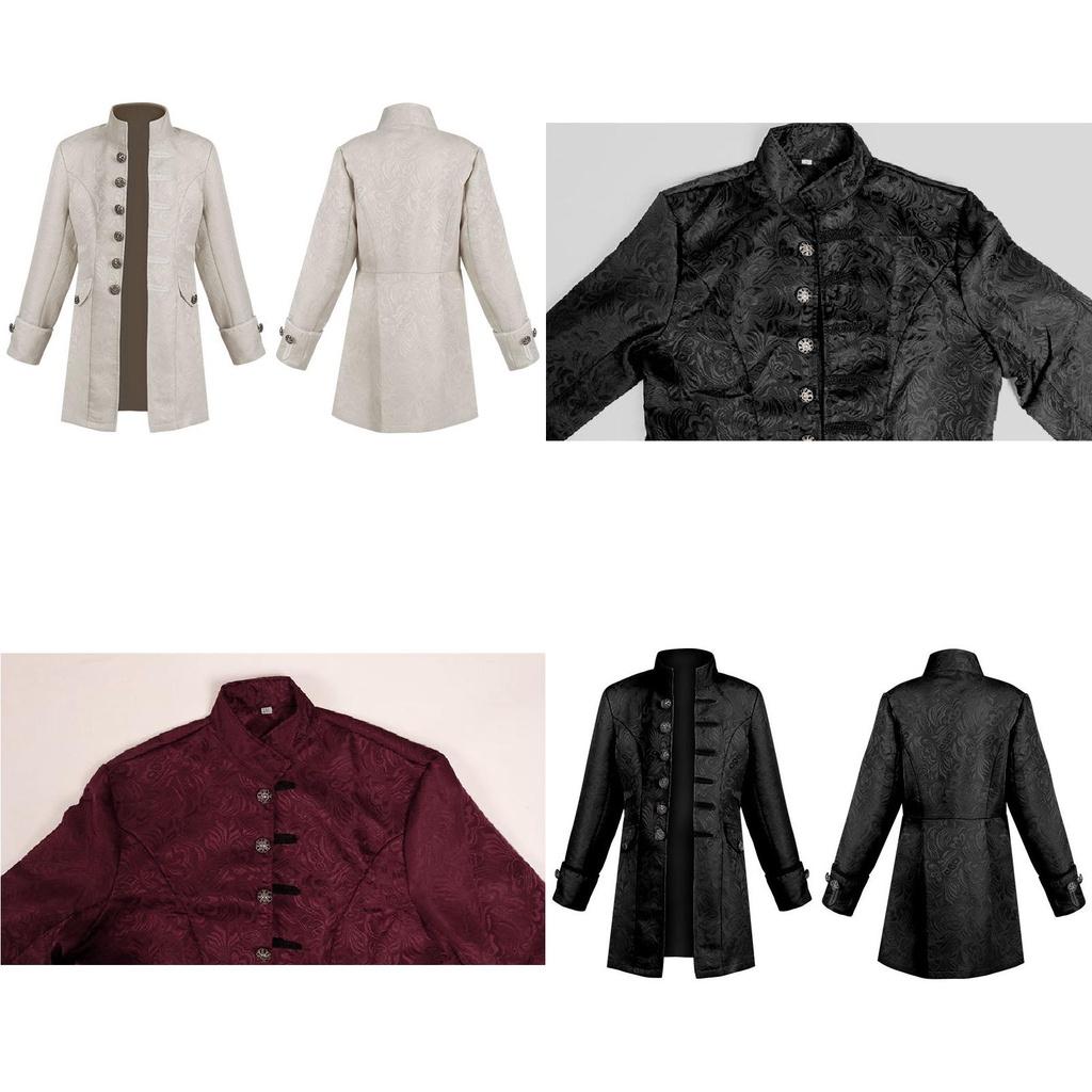 Cappotto Formale Trendy Steampunk Retro per Ragazzo in tinta unita alla moda Stile Europeo Americano Colletto alla Coreana