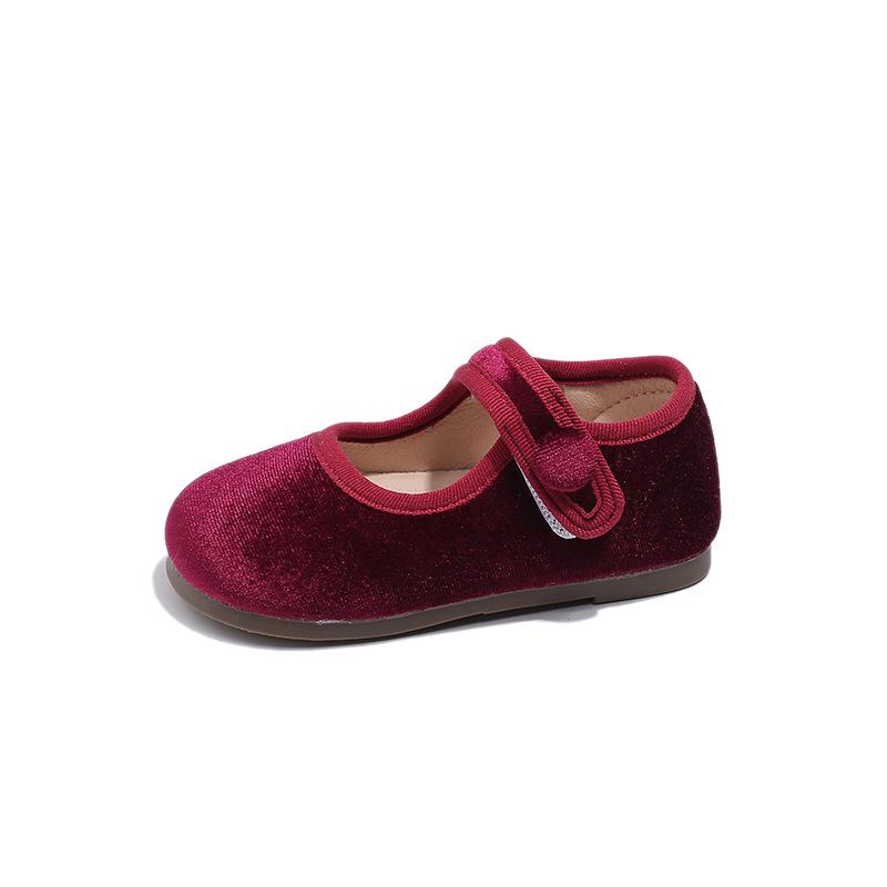 Korean Style Toddler Girls' Leather Shoes - Velvet Spring Princess Shoes