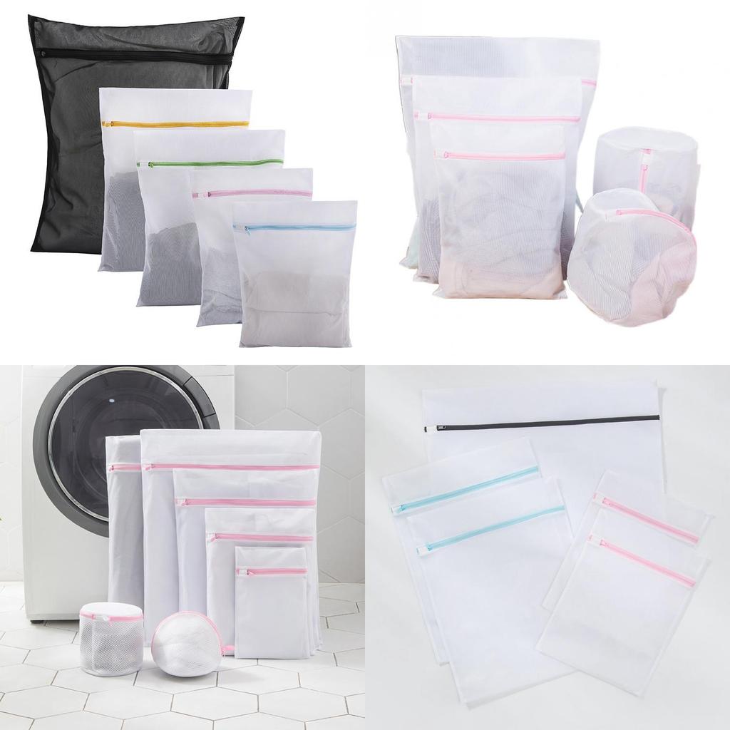 Modern Minimalist Polyester Laundry Bag Set With Colorful Zippers For Home Use