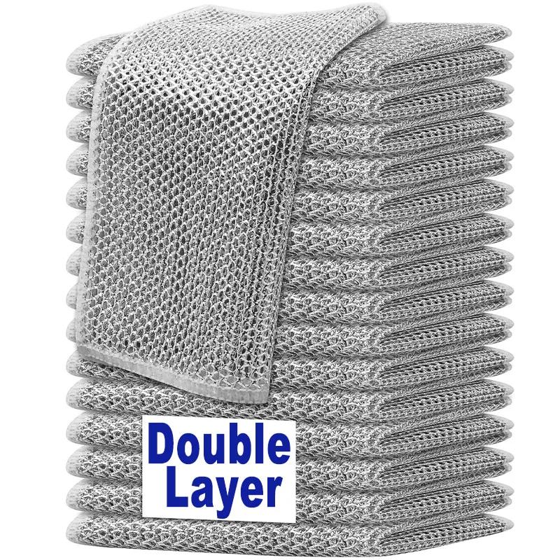 

1/24pcs Magic Cleaning Cloth Thickened Double -sided Metal Steel Wire Rags Kitchen Dish Pot Washdishing Cloths Towel Clean Tools 1PC