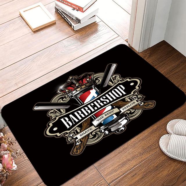 Fashion Cool Barbershop Carpet Living Room Home Decoration Sofa Table Large Area Carpet Lounge Entrance Door Mat Non -Slip Mat