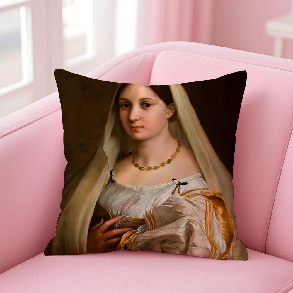 Classical RRaffaello Santi Cushion Cover Pillow Case Ultra Soft Skin Friendly Fabric Cloud Like Comfort  Concealed Zipper