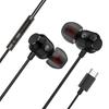 In-ear Wired Control Stereo Type-C Earphone Earbuds Sport Headset with Mic for Mobile Phone
