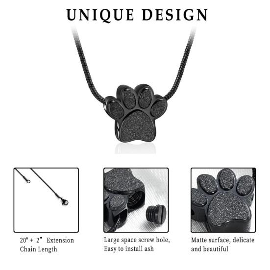 Yousheng Pet Urn Necklace for Ash Paw Print Cremation Keepsake Mini Urn Pendant Memorial Ash Jewelry for Cat Dog Ash Hair Nails