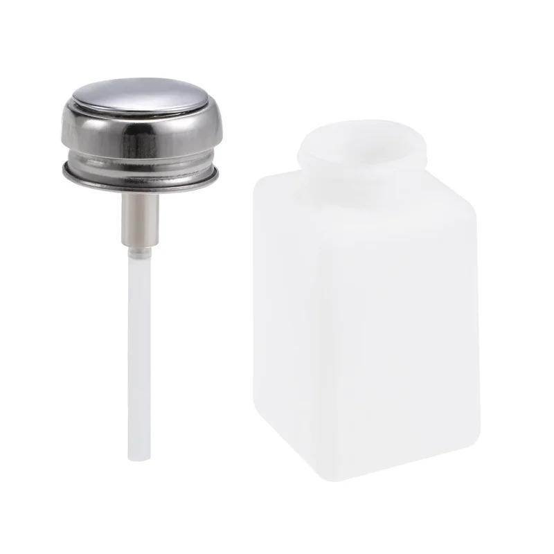 200ML Portable Press Empty Refillable Bottle Liquid Alcohol Pump UV Gel Nail Polish Cleaner Acetone Water Remover Dispenser