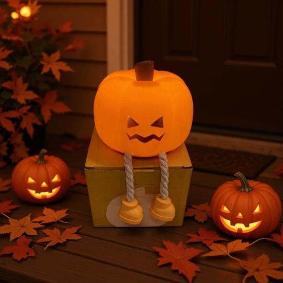 Adorable Pumpkin Night Light Dimmable Soft Warm Glow Eye-Friendly Silicone Bedside Touch Lamp Halloween Decoration