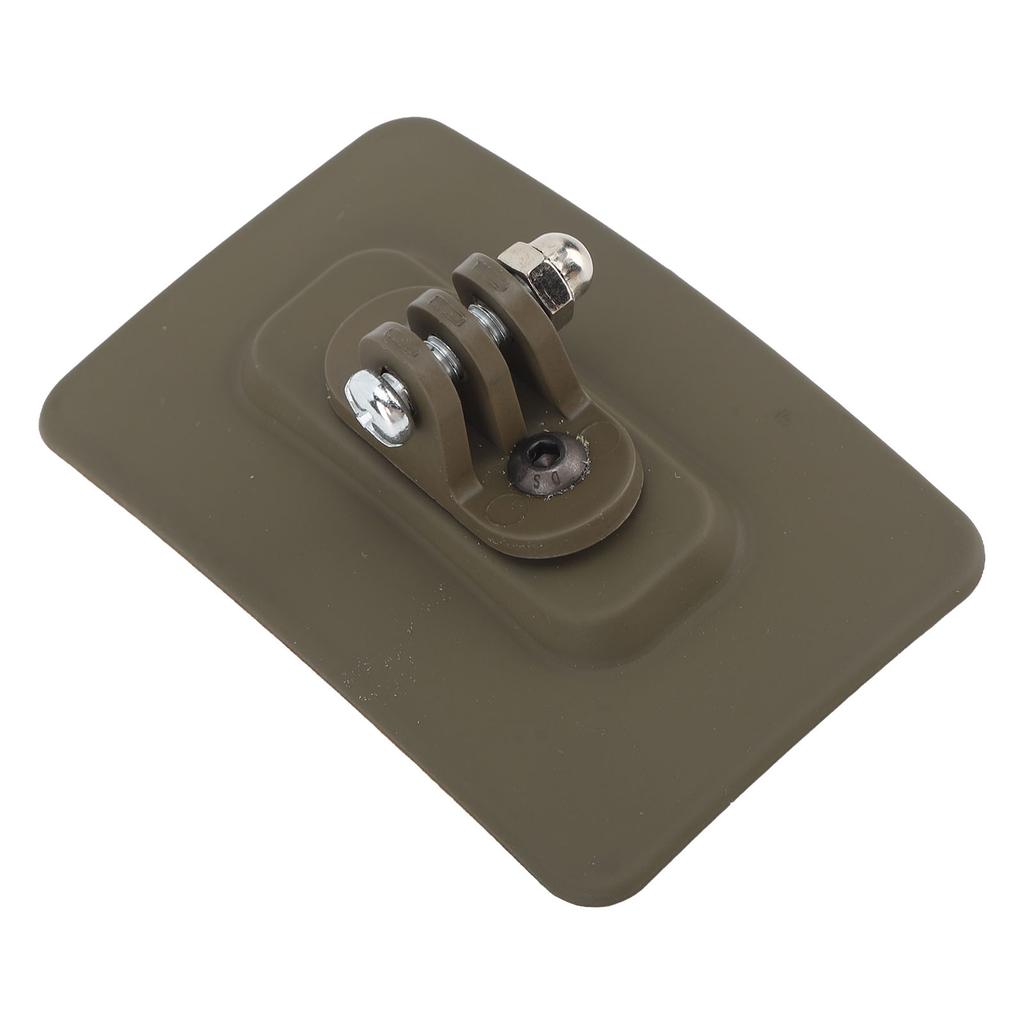 Helmet Mount Quick Installation Hook and Loop Fastener Nylon High Strength Helmet Mount Base for Outdoor Activities Tan