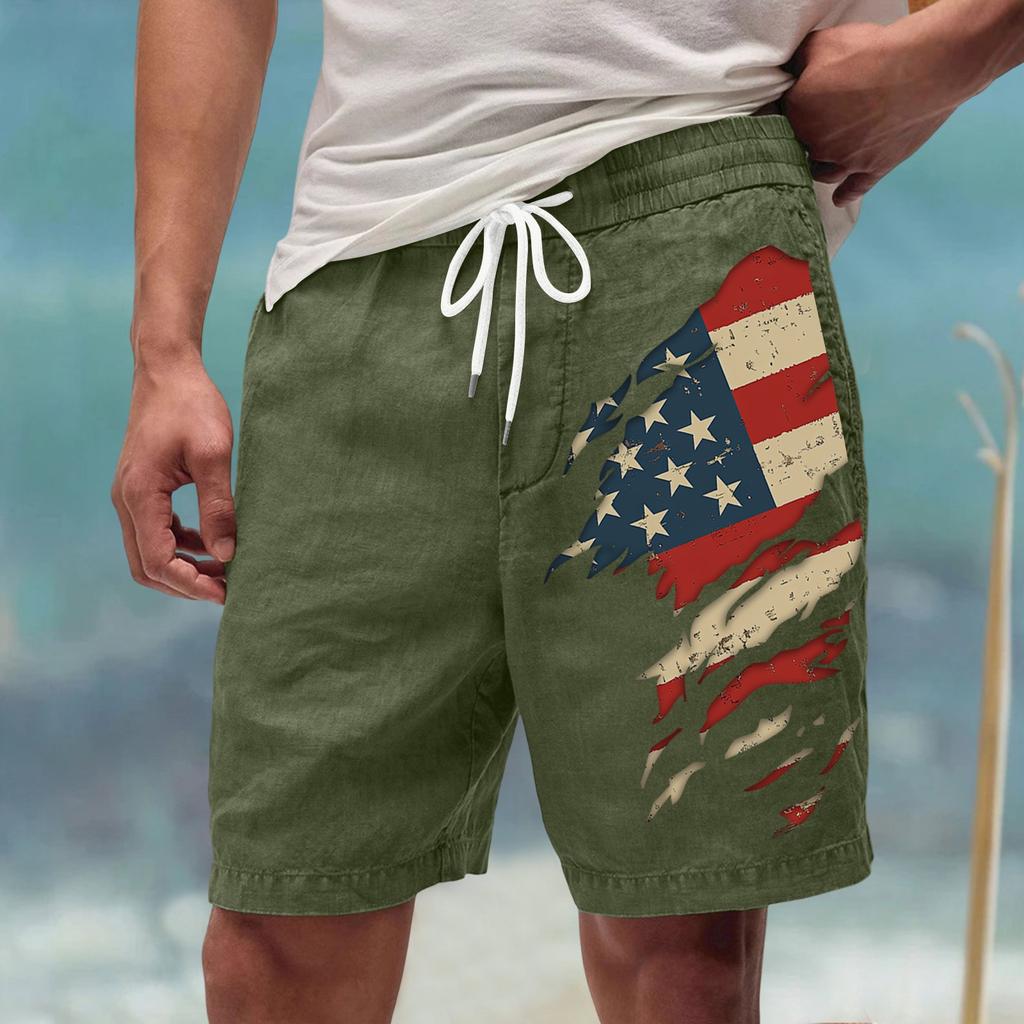 Męskie letnie, duże, swobodne, luźne spodnie sportowe, szorty plażowe